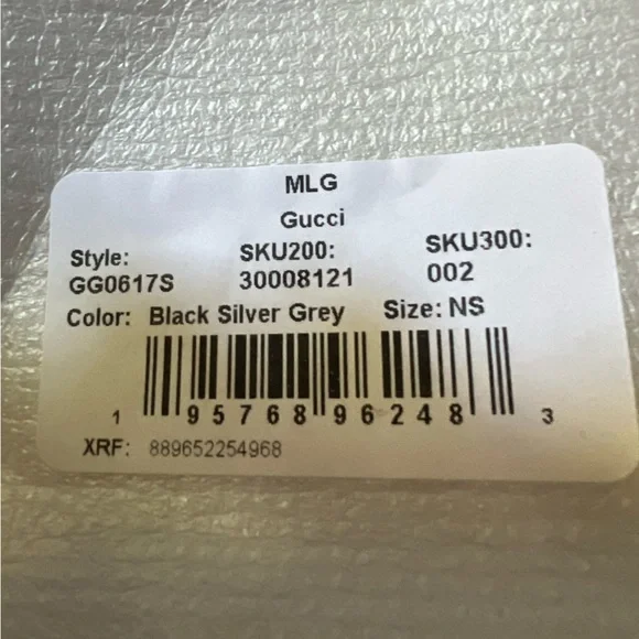 GUCCI WOMENS SQUARE/RECTANGLE BLACK SILVER GREY FASHION DESIGNER EYEWEAR New - Picture 5 of 5